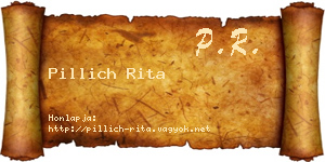 Pillich Rita névjegykártya